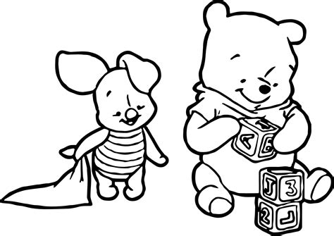 Free printable pooh bear coloring pages. nice Baby Piglet Winnie The Pooh Play Cube Coloring Page ...