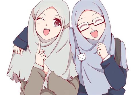 Gambar Kartun Wanita Berhijab Keren - Gambar Viral HD