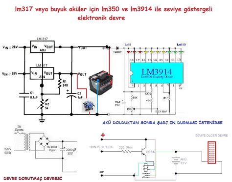 According to the dc voltage, the leds will be turned on and off at pin5 of the ic. LED INDICATOR BATTERY CHARGING CIRCUIT LM317 LM3914 SCHEMATIC CIRCUIT DIAGRAM