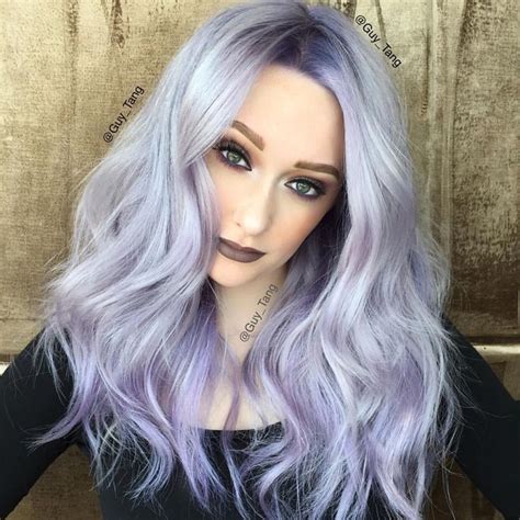 As with all hair dyes/bleaches, the results and the longevity of your colour can be affected by your individual hair type and hair history. Georgeous silver violet hair color and style by @GuyTang ...