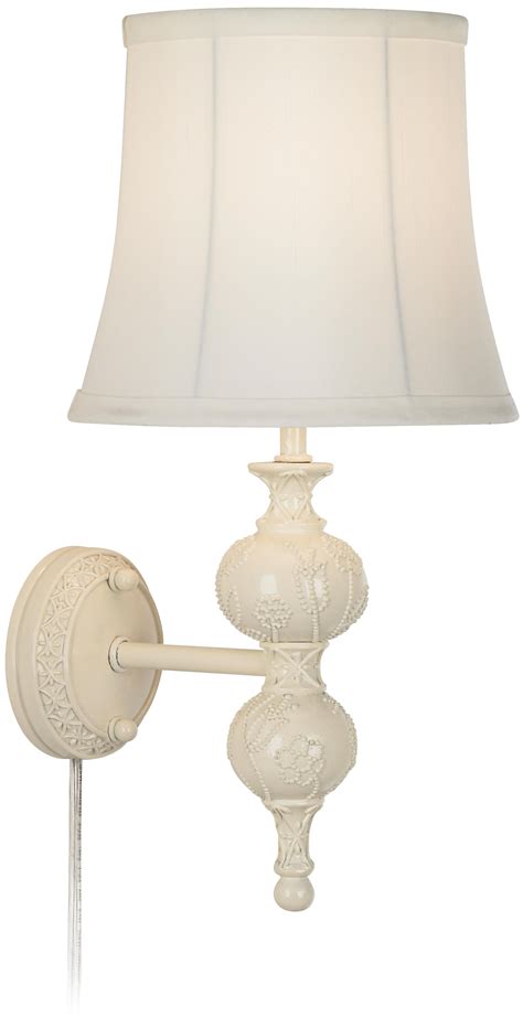 Shop for plug in wall lights at bed bath & beyond. Wakefield Daisies Ivory Plug-In Wall Lamp - #M9659 | Lamps Plus | Plug in wall lamp, Wall lamp, Lamp