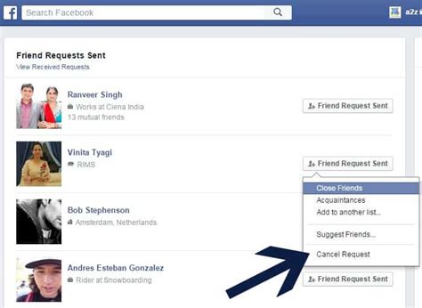 Click the x or delete by the username to decline the request. Why / How to Cancel unaccepted Facebook Friend Requests