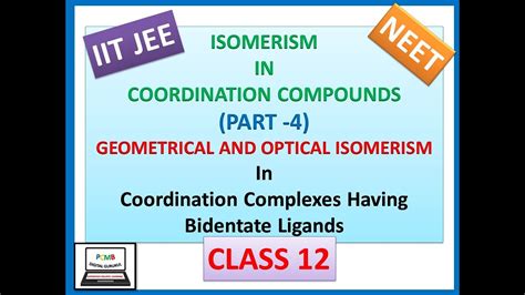 Jun 25, 2021 · here, we report a palladium complex bearing a bidentate pyridine/pyridone ligand that efficiently catalyzes this reaction at ring positions adjacent to carboxylic acids. CLASS 12 ISOMERISM | ISOMERISM IN COORDINATION COMPOUNDS ...