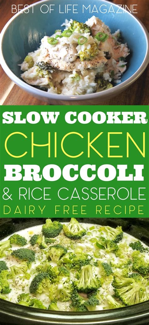 One of the most delicious ways to customize this casserole is with how to make chicken broccoli rice casserole. SLOW COOKER CHICKEN BROCCOLI AND RICE CASSEROLE | DAIRY FREE CROCK POT RECIPE - Lady #Recipes # ...