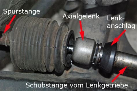 Sie verbinden die lenkhebel an den achsschenkeln (radträger) mit dem lenkgetriebe. Axialgelenk-an spurstange : Knacken an der Voderachse ...