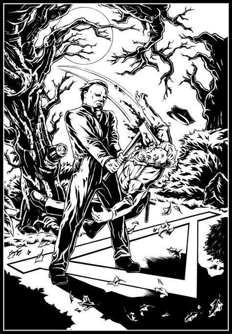 Are you ready to color these scary coloring pages ?? michael myres colouring pages - Google Search | Michael myers