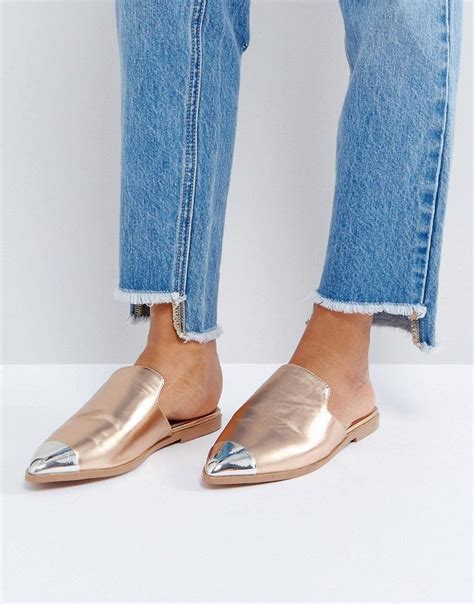 Free shipping and returns on women's 42 gold mule flats at nordstrom.com. ASOS MONA Flat Mules - Gold | Shoes, Womens boots on sale, Gold shoes flats
