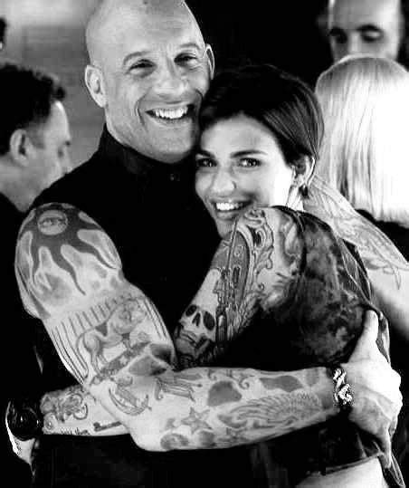 In the black and white photo diesel posted online, you can see a large tattoo covering the upper part of the actor's back, featuring a. Besties... Ruby Rose🌹 and Vin Diesel in 2019 | Ruby rose ...