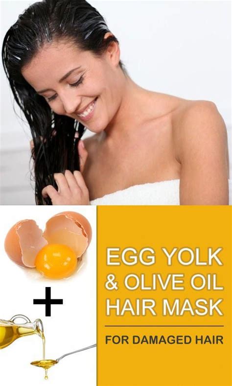 Olive oil, as part of a regular hair care regimen, can help your hair and scalp reach their healthiest utilizing olive oil as a hot oil treatment will make your hair sound and reasonable at the end of the day. DIY Egg Yolk and Olive Oil Hair Mask | Olive oil hair mask ...