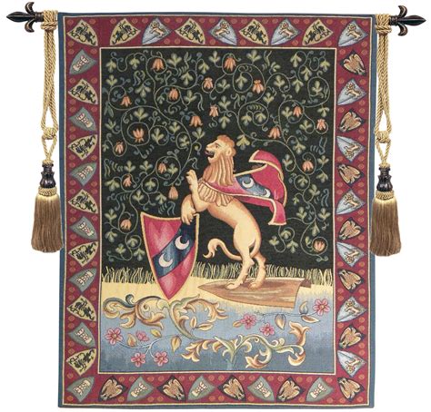 From a spanish mosaic, eleventh century. Lion Medieval Italian Wall Tapestry