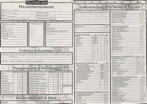 Der charakterbogen gilt als bestandteil von pen & paper rollenspielen. Pin von nuggan auf 1920er P&P in 2019 | Das schwarze auge, Schwarz und Augen