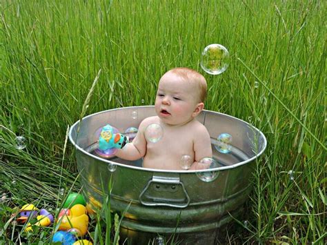 One day she just broke out into screams in the bath. Bath time | Baby pictures, Bath time, Outdoor decor