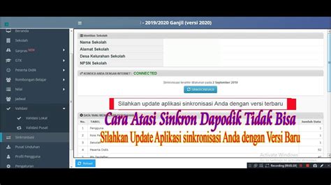 Aplikasi dapodik versi 2021.a dirilis dalam bentuk updater dan pembaruan online dapat diunduh pada laman dapo.dikdasmen.kemdikbud.go.id. Cara Atasi Sinkron Dapodik 2020 Tidak Bisa (Gagal) Update ...