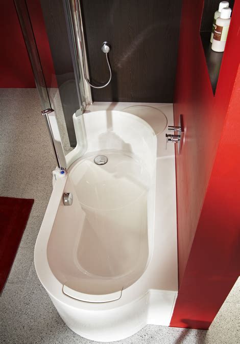 Wash up in small bathrooms with a tub. Tub Shower from Artweger - TwinLine showers