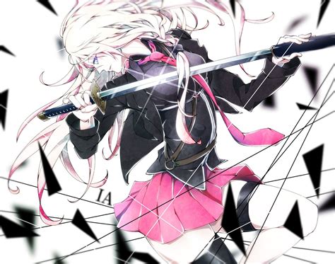 Anime, anime girls, black hair, vocaloid, hair, mouth, megurine luka, clothing, girl, lady, costume, blond. Pin by Io Kage on VOCALOID | Pinterest | Weapons, Katana ...