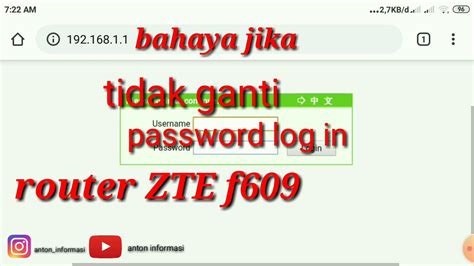 Password bawaan ruter zte : TUTORIAL WIFI cara ganti pass masuk ruter ZTEf609 - YouTube