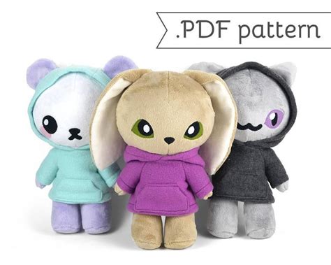 See more ideas about pattern, stuffed toys patterns, sewing patterns. Standing Animal Plush Sewing Pattern .pdf Tutorial Cat ...