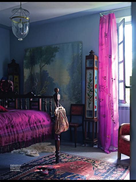 Here are 11 boho bedroom ideas that will give you inspiration for your bedroom makover and bedroom decor inspiration! Purple Curtains & Bedspread | Bohemian decor, Dreamy bedrooms