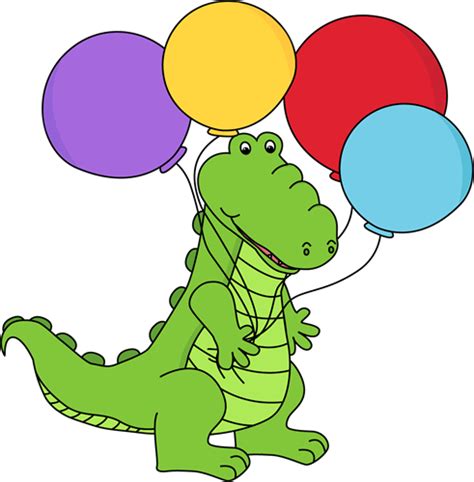Alligator with Balloons Clip Art - Alligator with Balloons ...