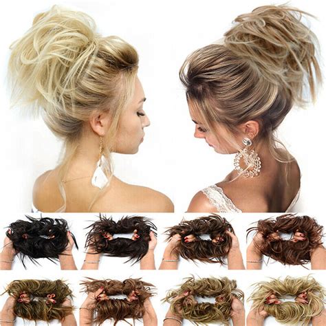 Length can be varied as per your need and hair length. X-LARGE Messy Bun Hair Piece Scrunchie Updo Wrap Hair ...