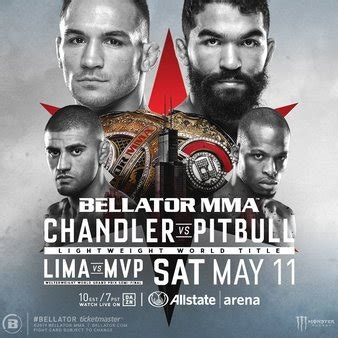 Neste sábado (31), o americano vai enfrentar patrício 'pitbull' na final. Bellator 221: Chandler vs. Pitbull | MMA Event | Tapology