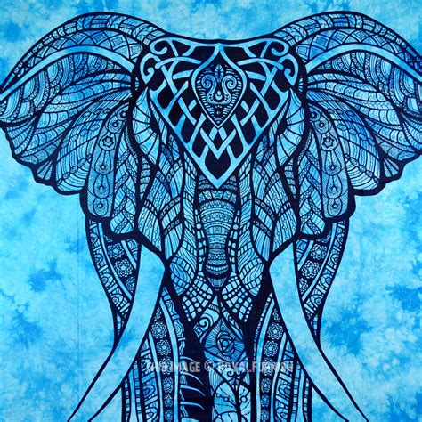 Hang 'em on walls, drape 'em. Turquoise Blue Tie Dye Valentina Harper Ruby The Asian Elephant Tapestry - RoyalFurnish.com