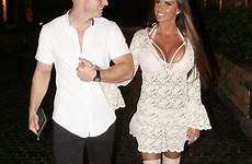 katie price boyson kris dinner date toyboy her cleavage beau she hand plunging lace thai shows off strolled trainer minidress