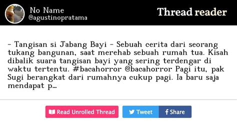 Ih, kamu jahat banget, sis. Thread by @agustinopratama: "- Tangisan si Jabang Bayi ...