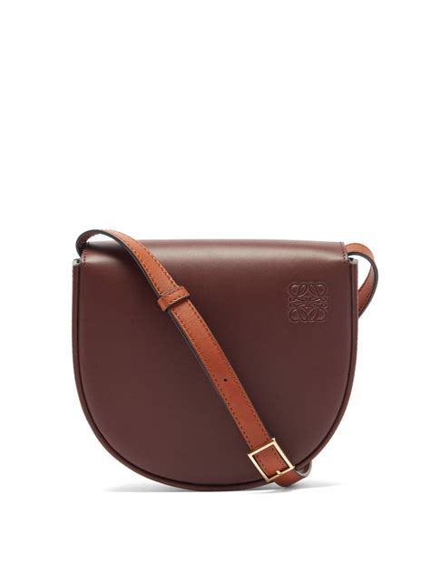 Burgundy Heel leather cross-body bag | Loewe | MATCHESFASHION UK