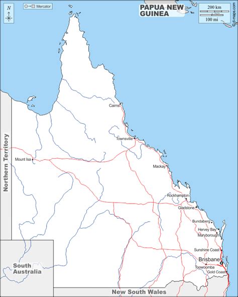 Sie suchen eine karte oder den stadtplan von queensland und umgebung? Queensland Kostenlose Karten, kostenlose stumme Karte ...