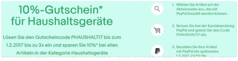 Check spelling or type a new query. PayPal Gutschein / eBay: 10% Rabatt im Juni 2017