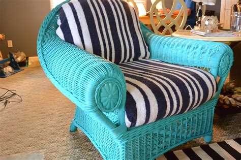 Easy Wicker Chair Makeover | Stripes and Whimsy