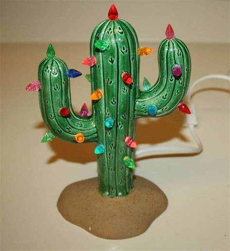 Most cacti like bright light but it all depends on the particular specie you have. VINTAGE CERAMIC LIGHT UP CHRISTMAS CACTUS | Ceramic light ...