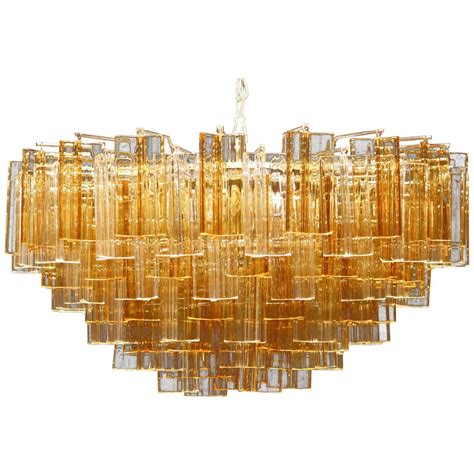 1960s, Large Venini Triedri Glass Chandelier, Italy | Glass chandelier, Chandelier, Vintage ...