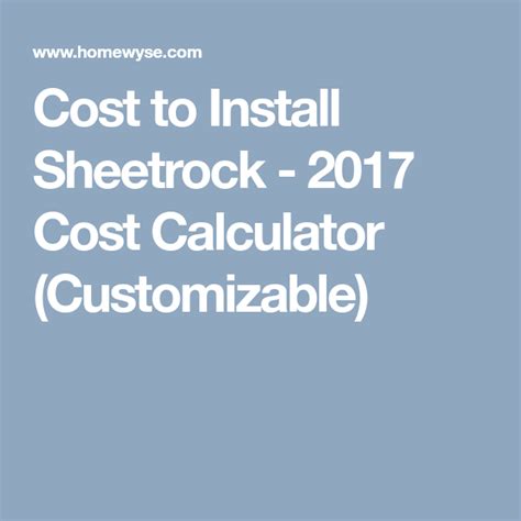 Standard ½ drywall, hung and finished in a remodel). Calculator: Cost to Install Sheetrock | Sheetrock ...