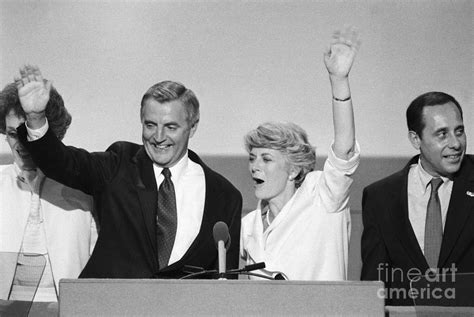 5, 1984, file photo, democratic presidential candidate walter mondale and his running mate, geraldine ferraro, wave as they leave an afternoon rally in portland, ore. Walter Mondale And Geraldine Ferraro Photograph by Bettmann