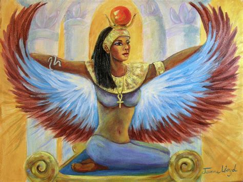 Osiris, set, nephthys, and horus the elder. Egyptian Goddess Isis Painting by Jeanne Lloyd