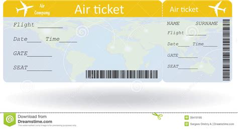 Es ist eine flache einladung, 21x9cm 8.3x3.5inches. Variante des Flugtickets vektor abbildung. Illustration ...