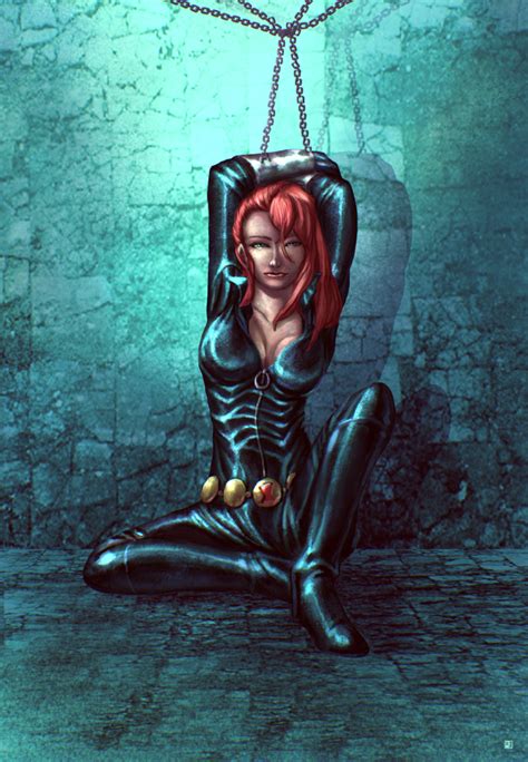 Black widow and hawkeye have a long history in the comics. Black Widow in Chain by cric on DeviantArt