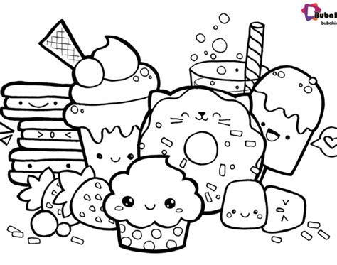 Printable Cute Food Dessert Kawaii Food Coloring Pages ...