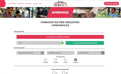 Una vez que cuentes con tu usuario y contraseña, deberás entrar a la plataforma digital para revisar los términos y condiciones del programa, para completar tu registro deberás realizar los siguientes pasos Jóvenes Construyendo el Futuro: Requisitos y cómo ...