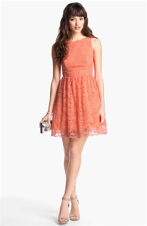 Way-In Cutout Lace Skater Dress (Juniors) | Nordstrom