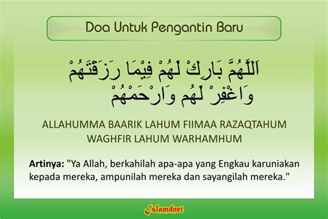 Berikut doa untuk pengantin, serta penjelasannya seperti rangkuman brilio.net dari berbagai sumber pada senin (1/5). Doa Untuk Orang Menikah Lengkap Arab Latin dan Artinya ...