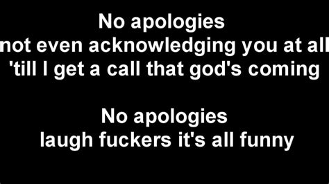 Being sorry / apology songs suggest. Eminem No Apologies Lyrics - YouTube