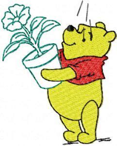 We have in winnie the pooh messages, 6 gifs for you. Winnie Pooh with flower 2 | Máquinas de bordar, Bordado