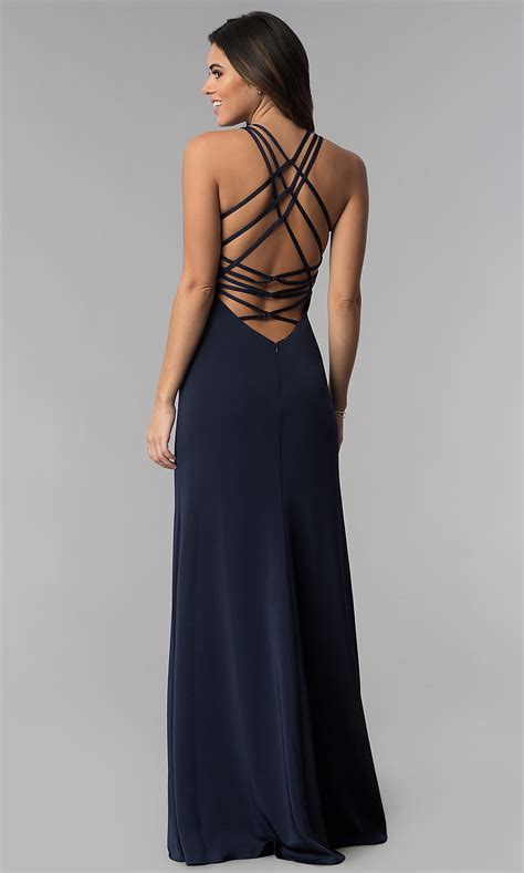 Buy a prom dress 2021 on a budget online easily with jvn through an authorized retailer. La Femme Open-Back Prom Dress with Slit - PromGirl