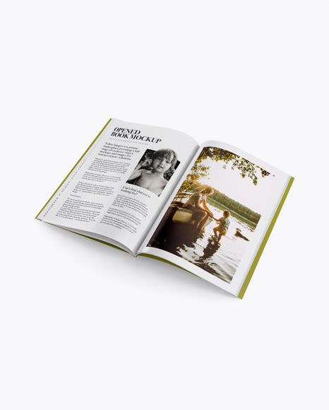 Download Opened Magazine Mockup - Half Side View | Exclusive Mockups