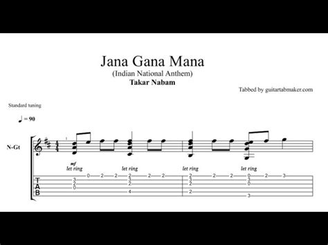 A very easy version for one of my beginning piano students whose dad wanted him to learn some indian music. Jana Gana Mana TAB - the Indian National Anthem ...