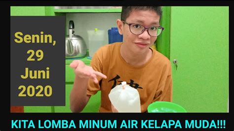 Air kelapa muda dapat mengatasi dehidrasi. KITA LOMBA MINUM AIR KELAPA MUDA!!! - YouTube