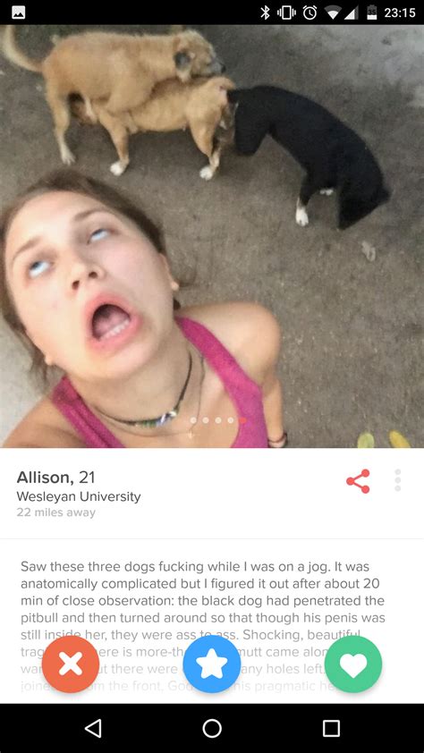 Some tips for guys on tinder. This Girl's Tinder Profile Is All About Dog Sex | Thought ...